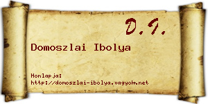 Domoszlai Ibolya névjegykártya